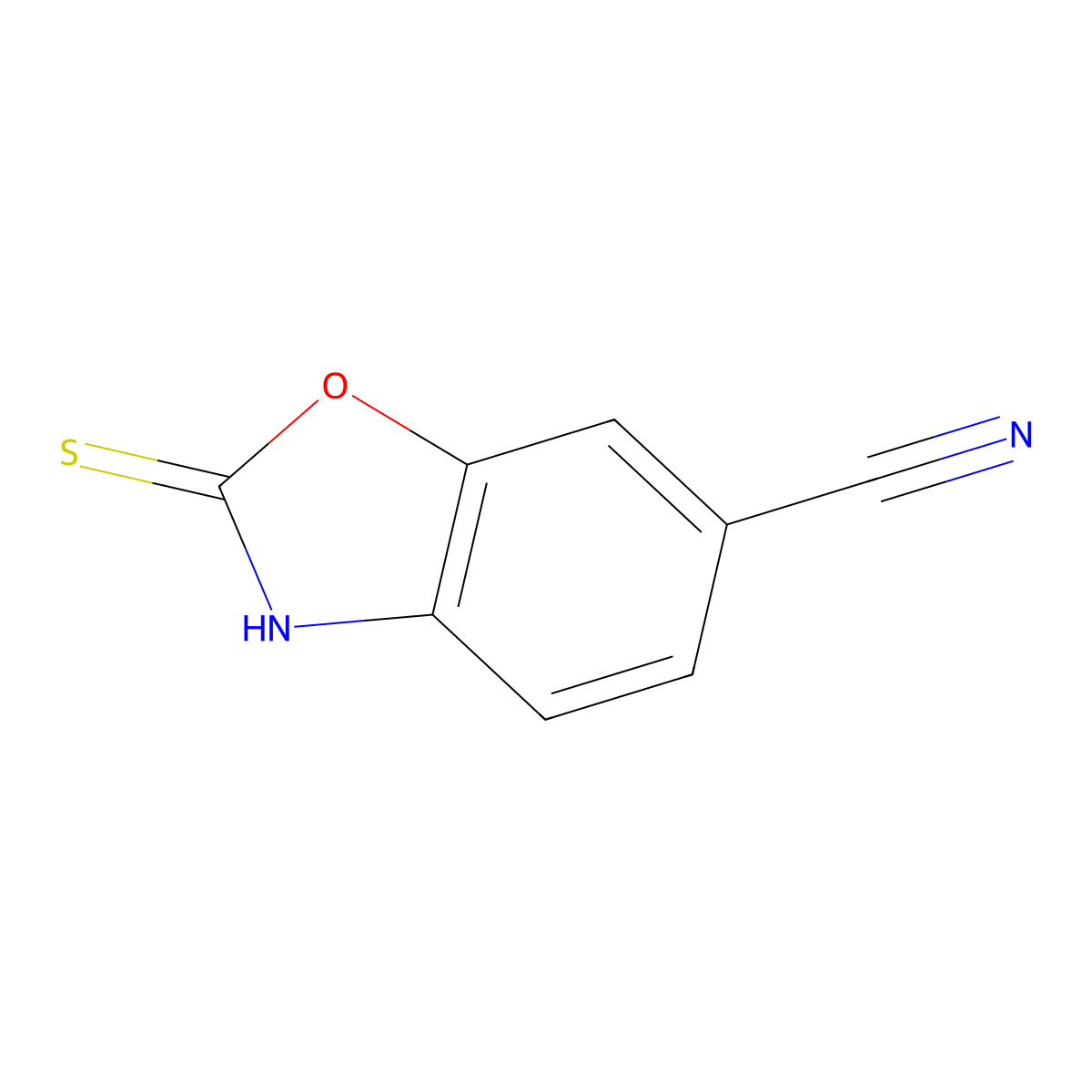 2-Sulfanyl-1,3-benzoxazole-6-carbonitrile molecular structure, CAS 1806521-85-6