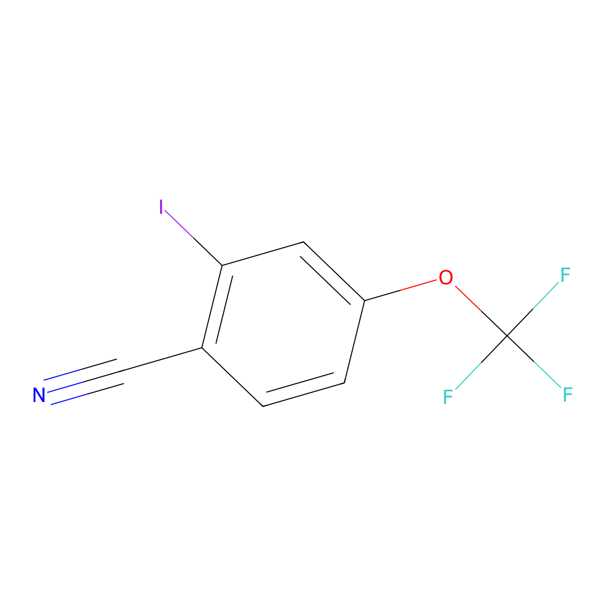 2-Iodo-4-(trifluoromethoxy)benzonitrile molecular structure, CAS 1806532-25-1