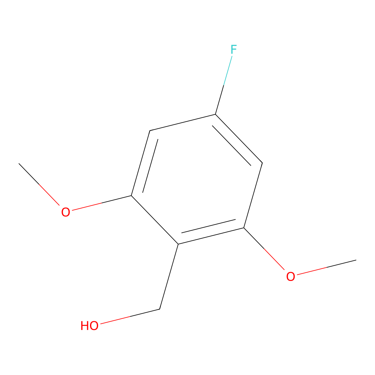 (4-Fluoro-2,6-dimethoxyphenyl)methanol molecular structure, CAS 1806533-20-9
