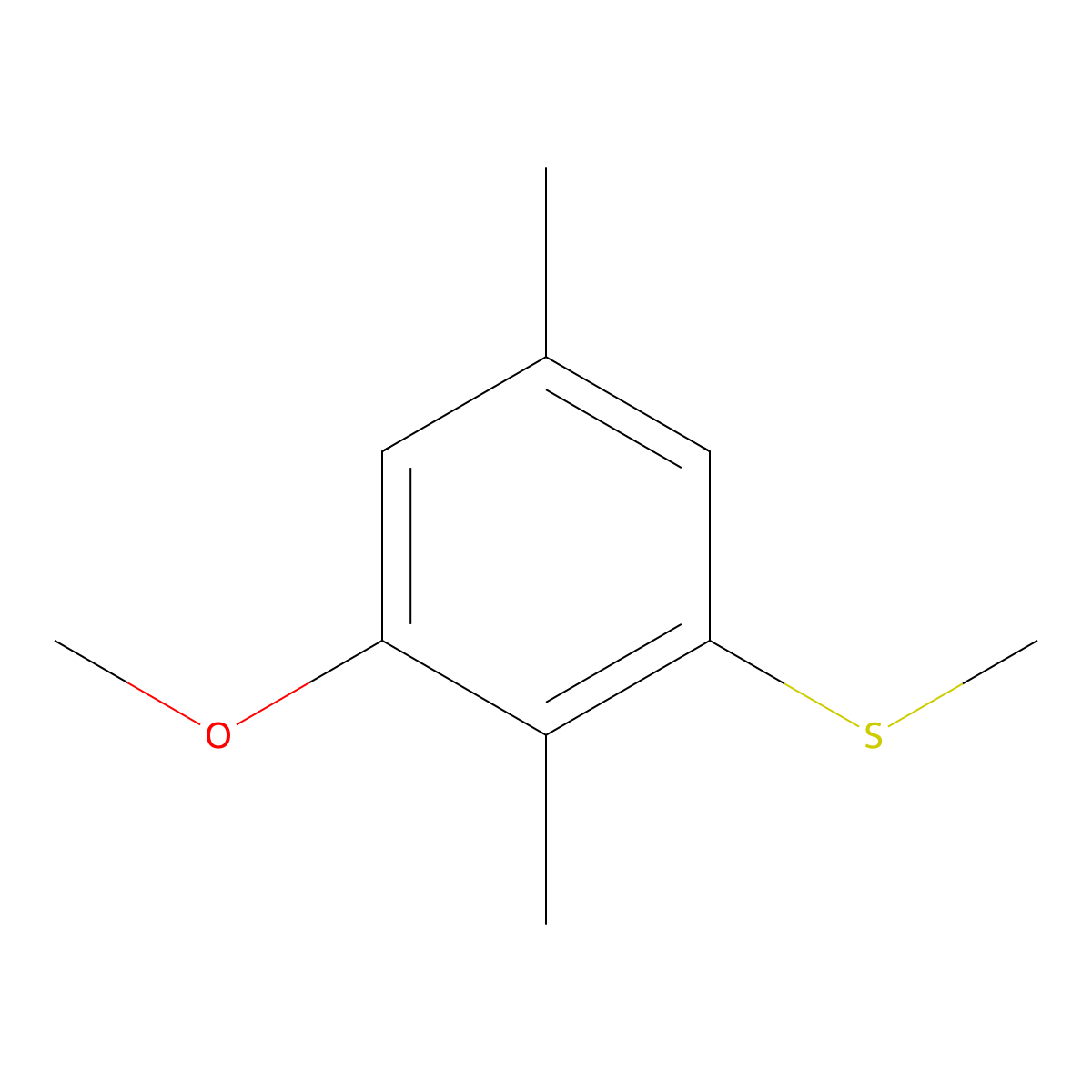 (3-Methoxy-2,5-dimethylphenyl)(methyl)sulfane molecular structure, CAS 1806537-78-9