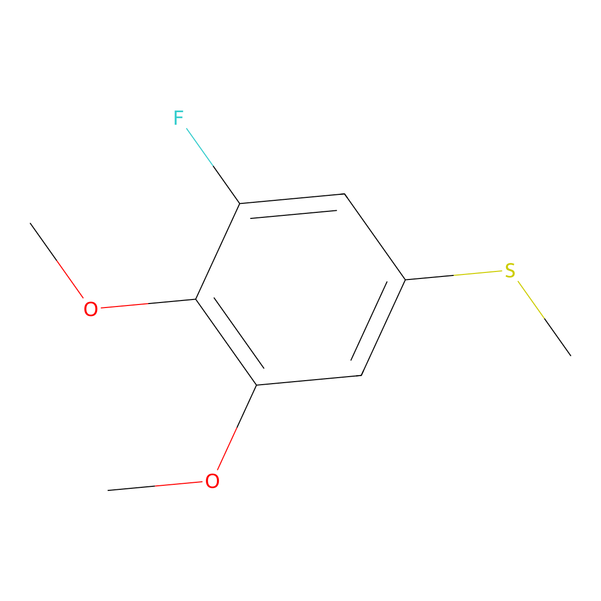 1-Fluoro-2,3-dimethoxy-5-(methylthio)benzene molecular structure, CAS 1806537-98-3