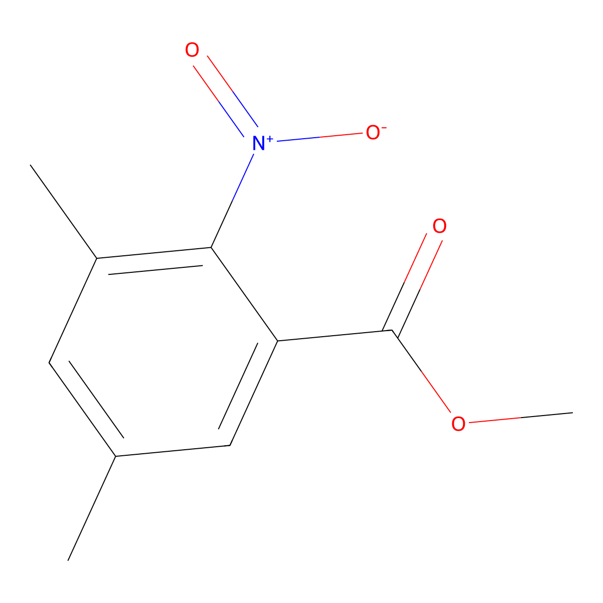 Methyl 3,5-dimethyl-2-nitrobenzoate molecular structure, CAS 1806538-02-2