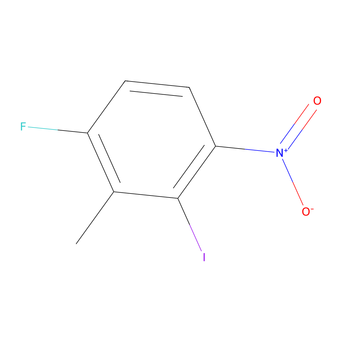 1-Fluoro-3-iodo-2-methyl-4-nitrobenzene molecular structure, CAS 1806543-16-7