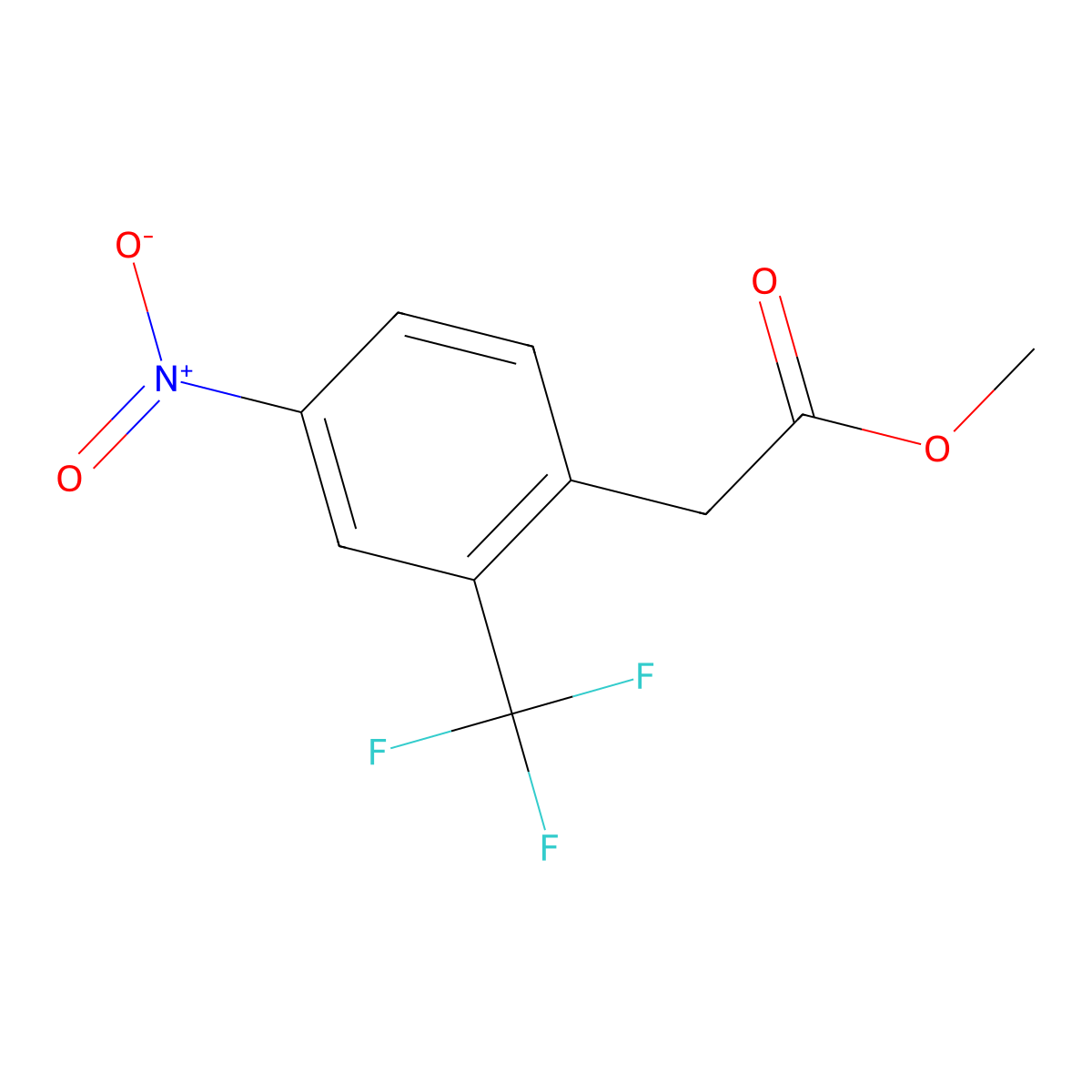 Methyl 2-(4-nitro-2-(trifluoromethyl)phenyl)acetate molecular structure, CAS 1806545-27-6