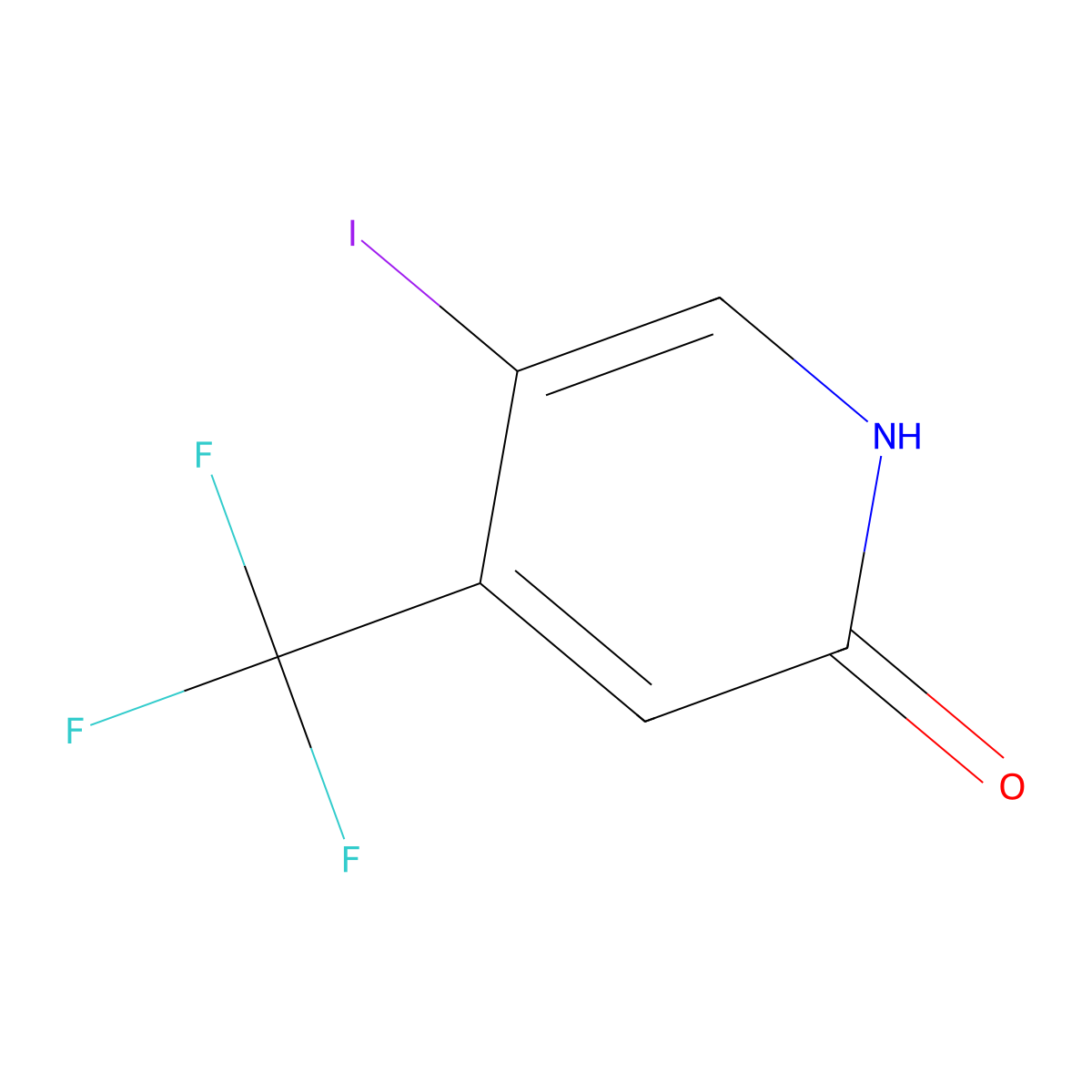2-Hydroxy-5-iodo-4-(trifluoromethyl)pyridine molecular structure, CAS 1806548-25-3