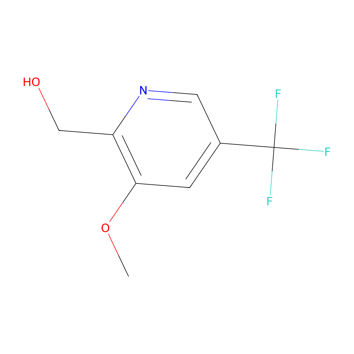 (3-Methoxy-5-(trifluoromethyl)pyridin-2-yl)methanol molecular structure, CAS 1806548-35-5