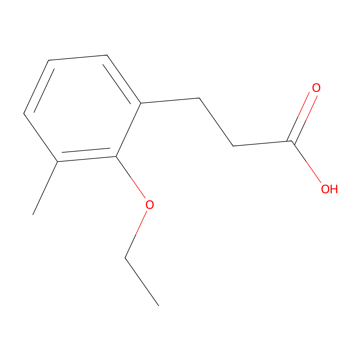 3-(2-Ethoxy-3-methylphenyl)propanoic acid molecular structure, CAS 1806557-59-4