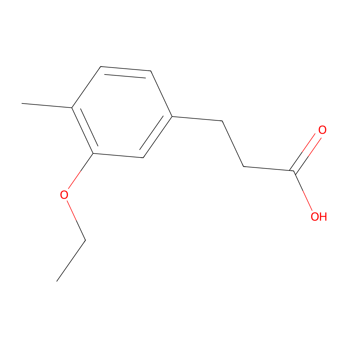 3-(3-Ethoxy-4-methylphenyl)propanoic acid molecular structure, CAS 1806557-65-2