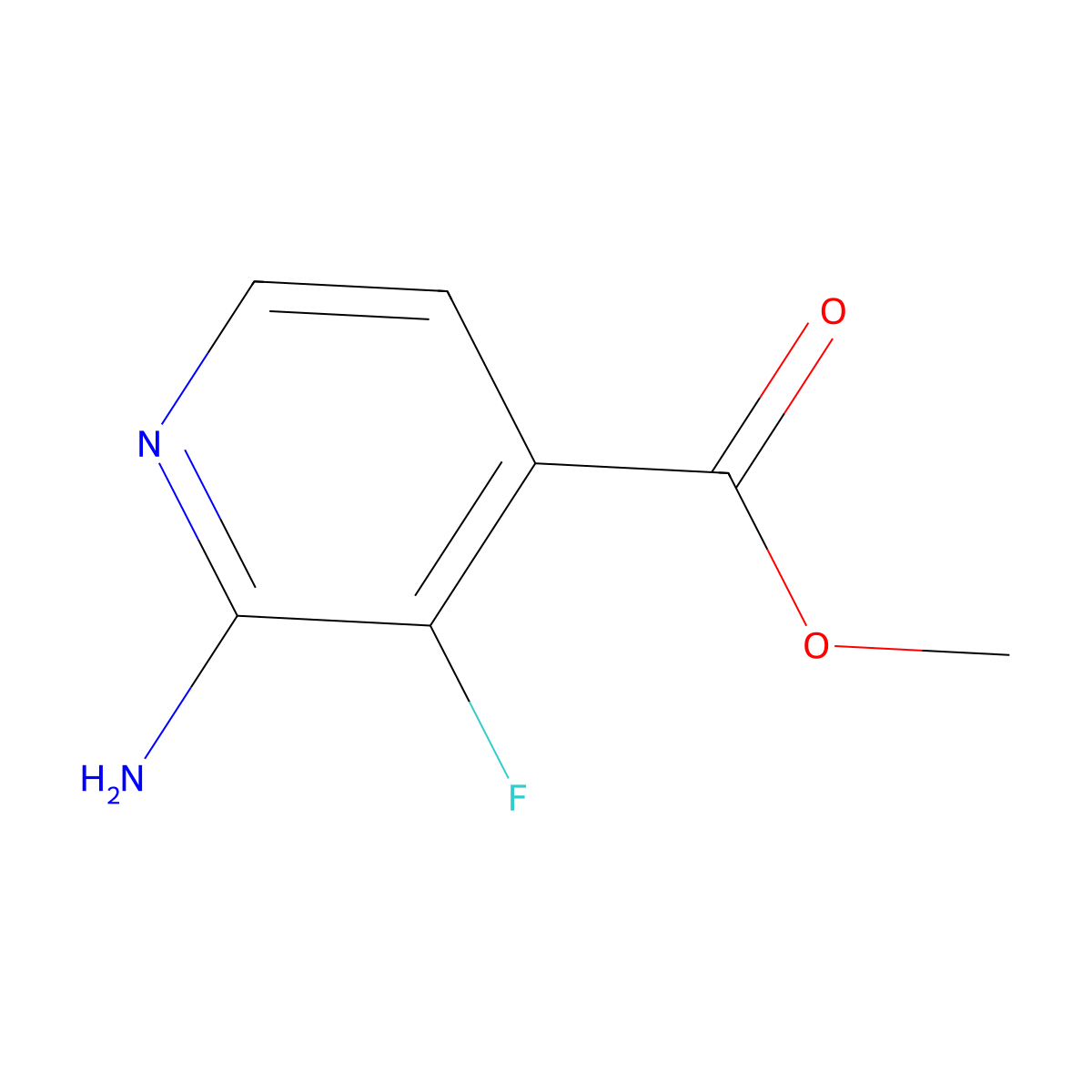 Methyl 2-amino-3-fluoropyridine-4-carboxylate molecular structure, CAS 1806562-94-6
