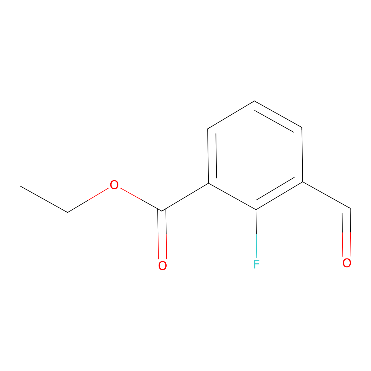 Ethyl 2-fluoro-3-formylbenzoate molecular structure, CAS 1806576-53-3