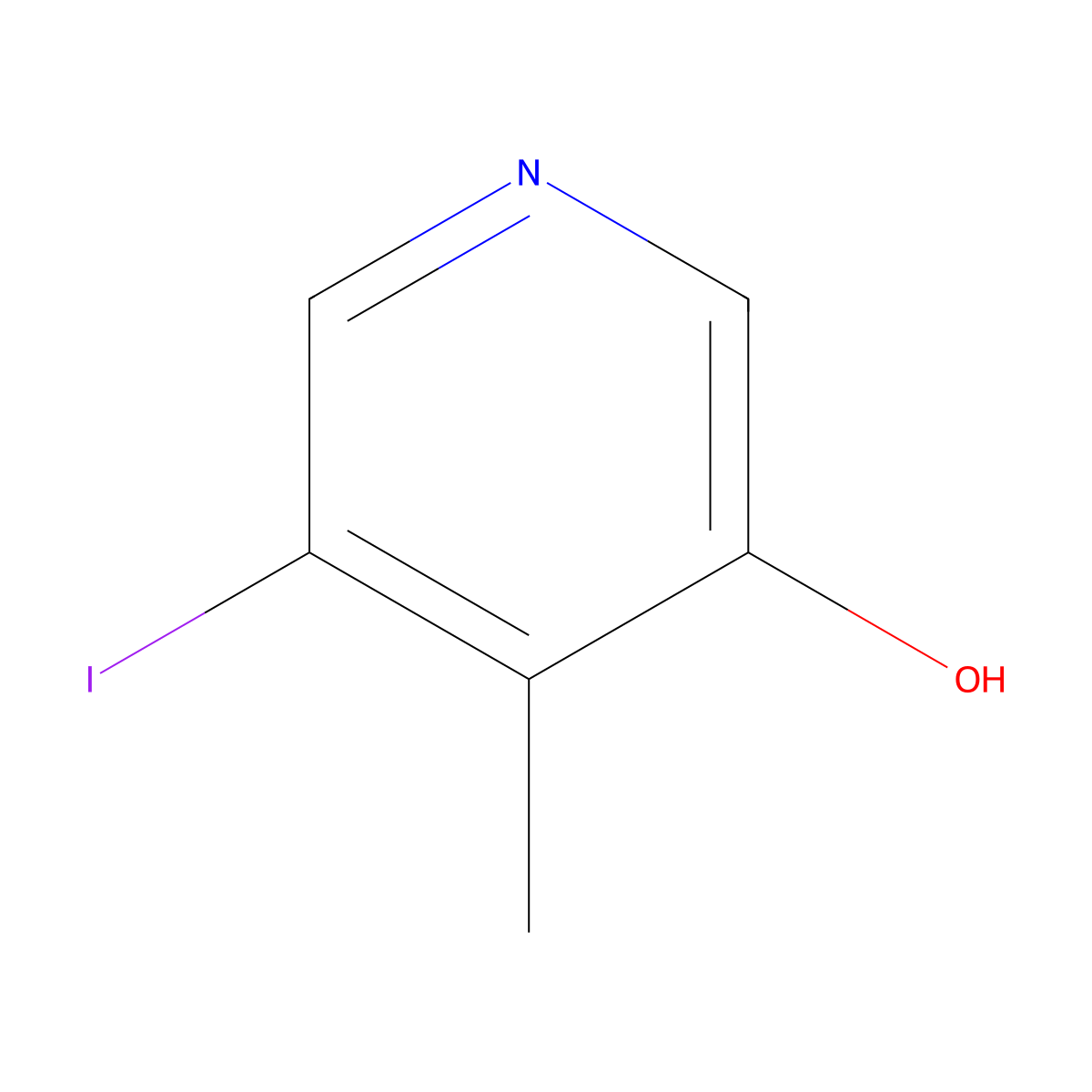 5-Iodo-4-methyl-3-pyridinol molecular structure, CAS 1806581-24-7