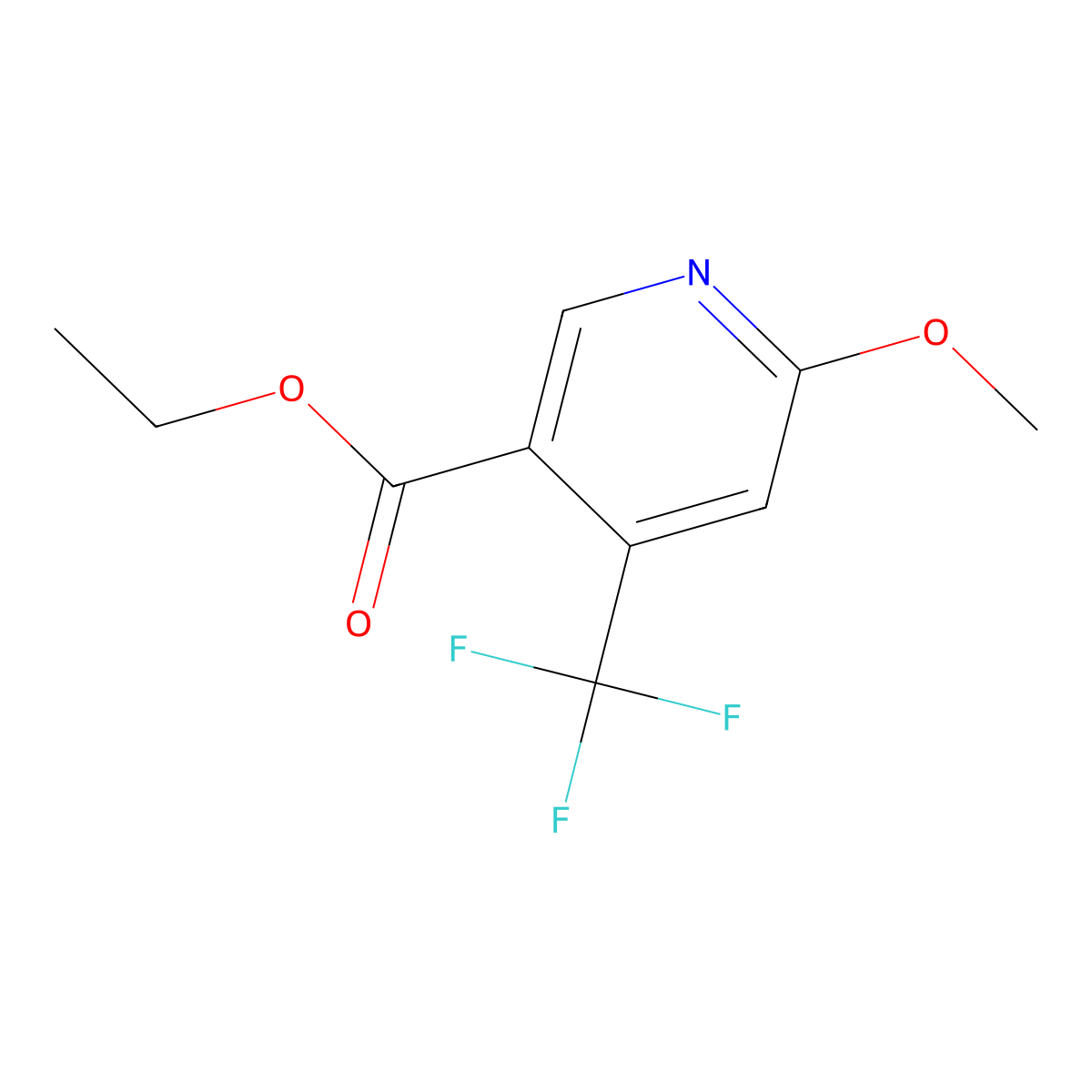 Ethyl 6-methoxy-4-(trifluoromethyl)nicotinate molecular structure, CAS 1806589-22-9