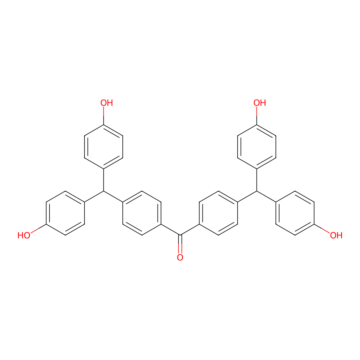 Bis[4-[bis(4-hydroxyphenyl)methyl]phenyl]methanone molecular structure, CAS 18066-47-2