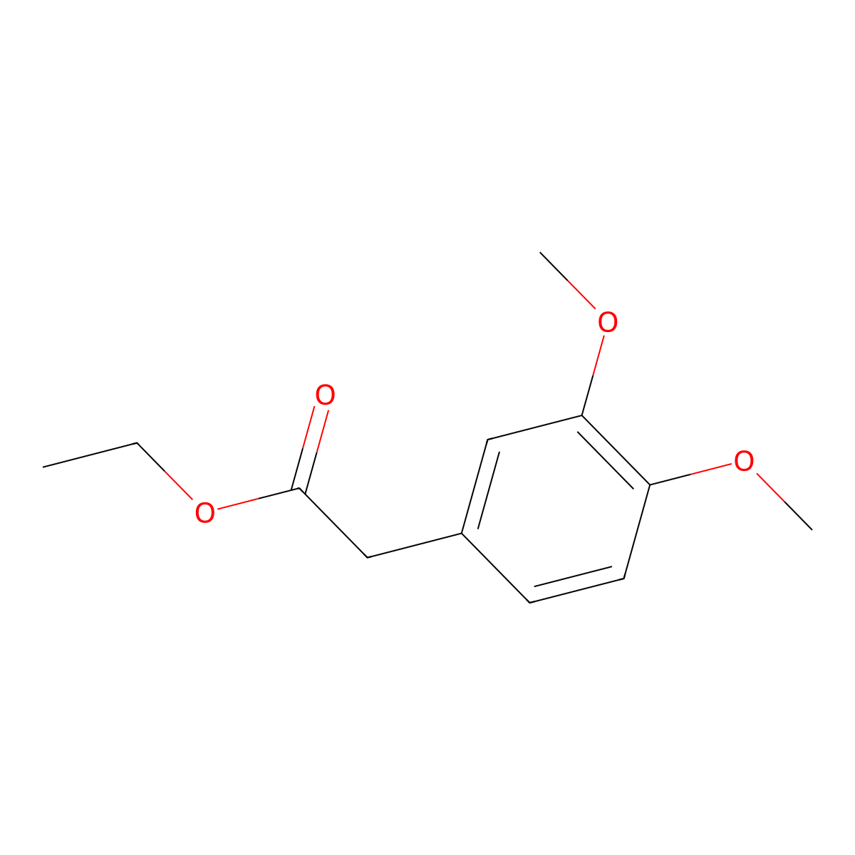 Ethyl 3,4-dimethoxyphenylacetate molecular structure, CAS 18066-68-7