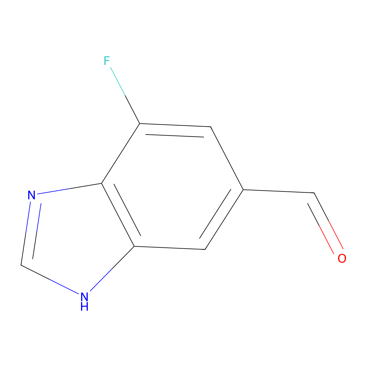 4-fluoro-1H-1,3-benzodiazole-6-carbaldehyde molecular structure, CAS 1806602-86-7