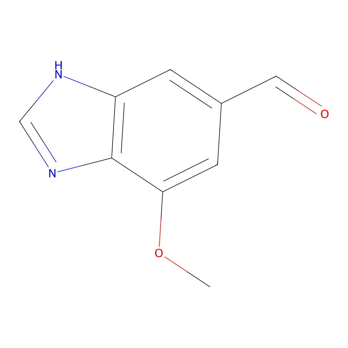 7-methoxy-1H-1,3-benzodiazole-5-carbaldehyde molecular structure, CAS 1806623-22-2