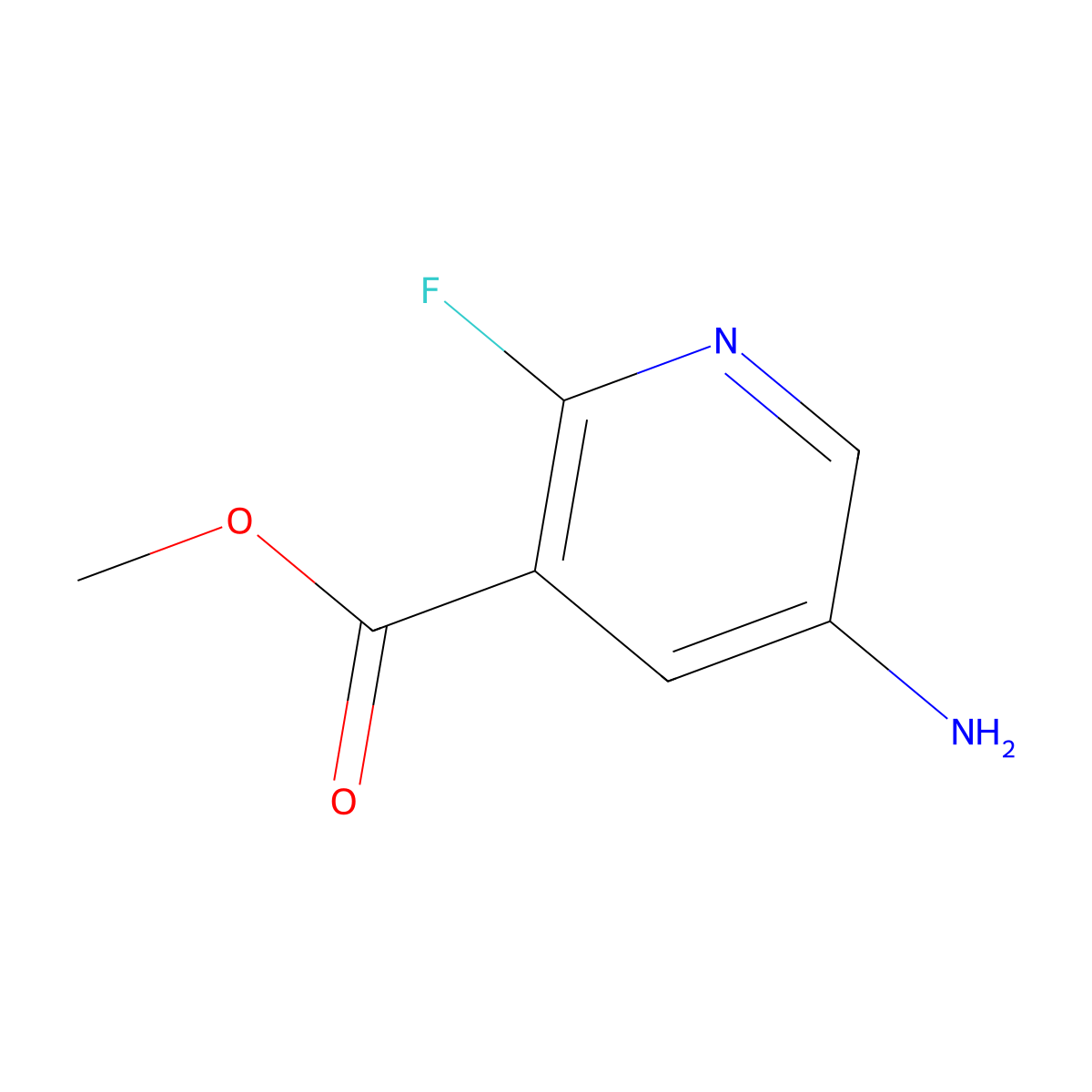 Methyl 5-amino-2-fluoronicotinate molecular structure, CAS 1806624-07-6