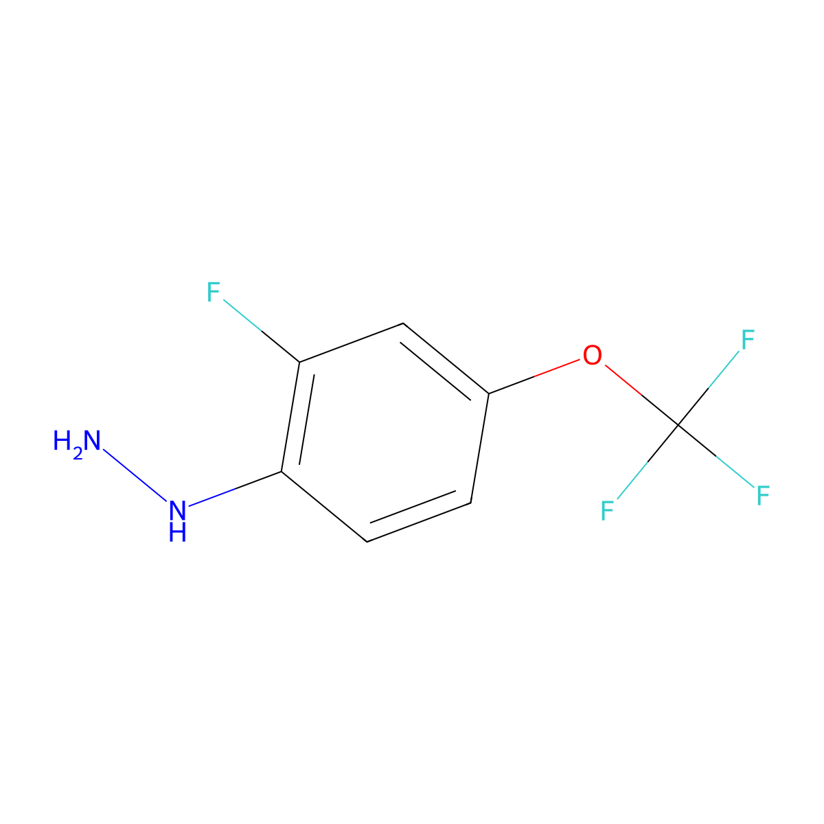 [2-Fluoro-4-(trifluoromethoxy)phenyl]hydrazine molecular structure, CAS 1806629-03-7
