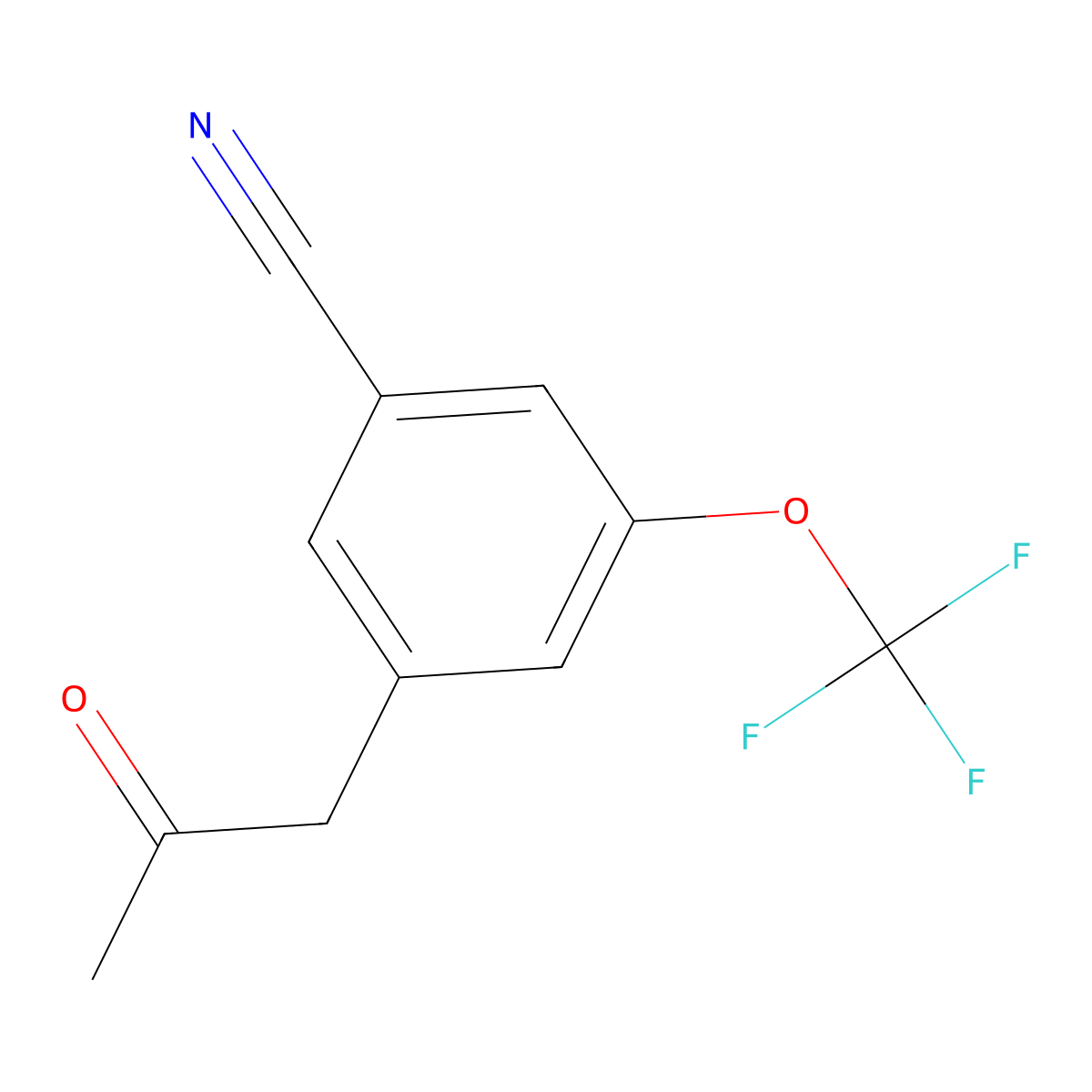 3-(2-Oxopropyl)-5-(trifluoromethoxy)benzonitrile molecular structure, CAS 1806647-48-2