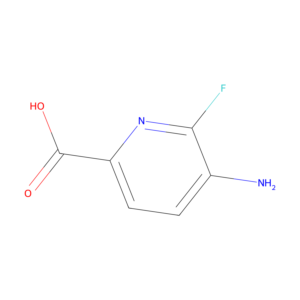 5-Amino-6-fluoropyridine-2-carboxylic acid molecular structure, CAS 1806662-65-6