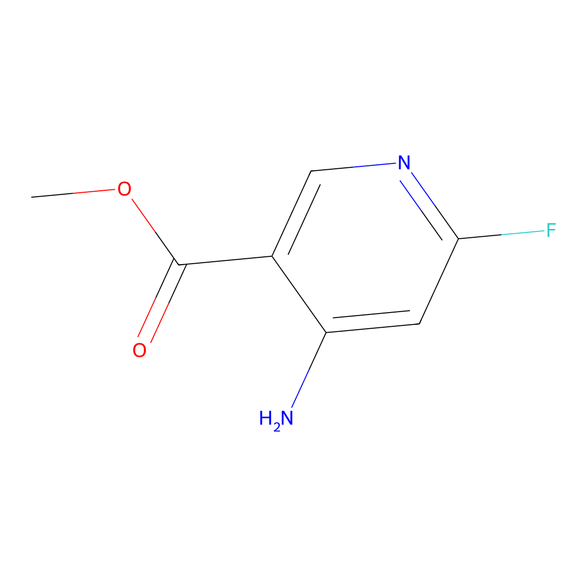 Methyl 4-amino-6-fluoropyridine-3-carboxylate molecular structure, CAS 1806662-80-5