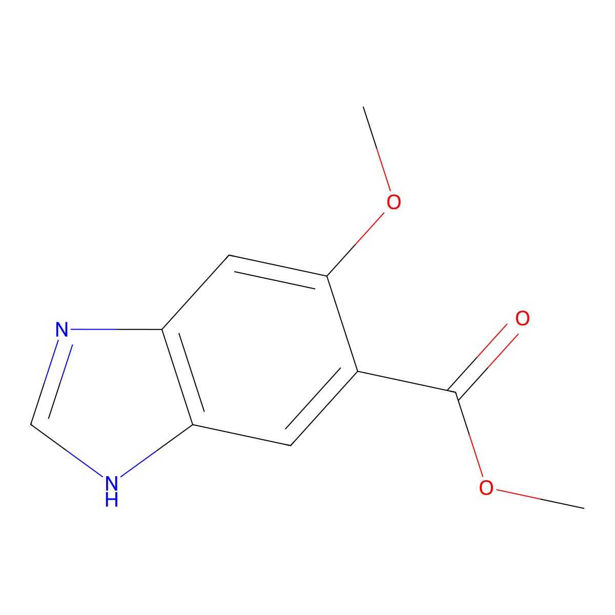 methyl5-methoxy-1H-1,3-benzodiazole-6-carboxylate molecular structure, CAS 1806665-42-8