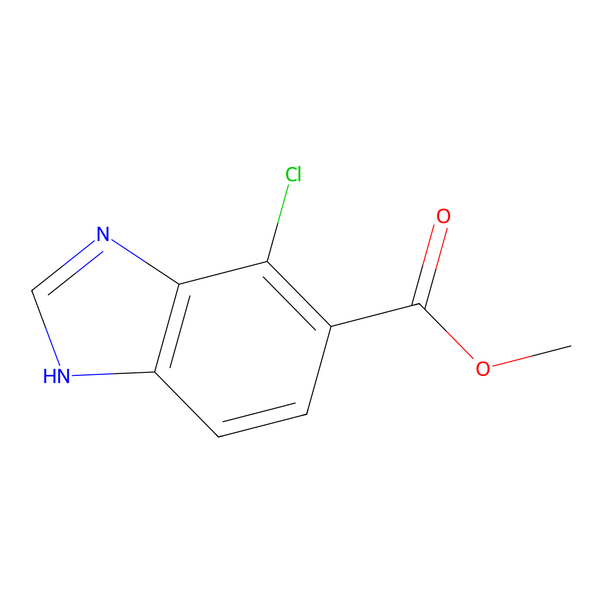 1H-Benzimidazole-6-carboxylic acid, 7-chloro-, methyl ester molecular structure, CAS 1806672-21-8