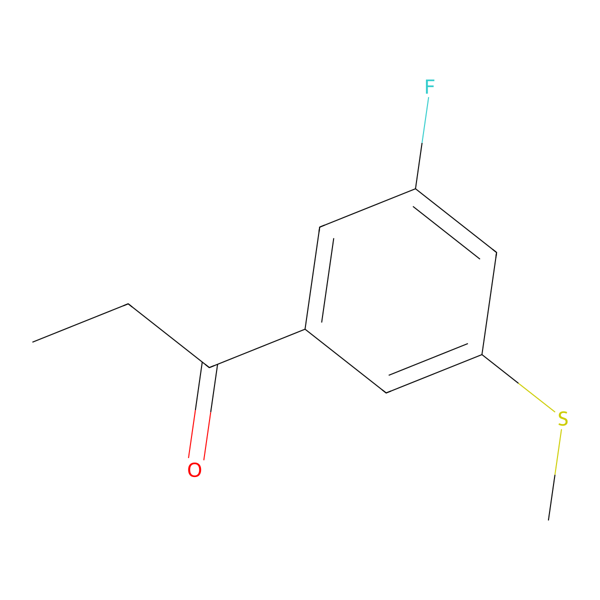 1-(3-Fluoro-5-(methylthio)phenyl)propan-1-one molecular structure, CAS 1806693-70-8
