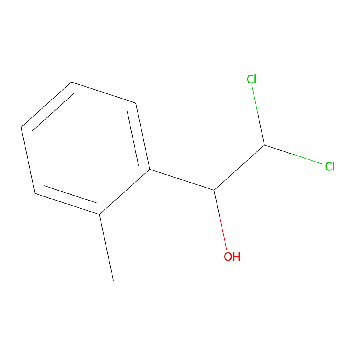 2,2-Dichloro-1-(o-tolyl)ethanol molecular structure, CAS 18067-50-0