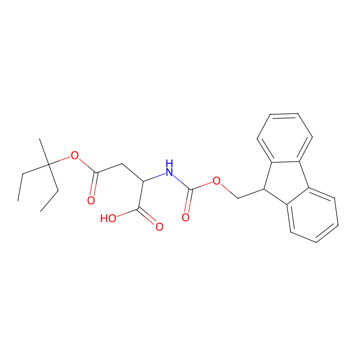 (2S)-2-({[(9H-Fluoren-9-yl)methoxy]carbonyl}amino)-4-[(3-methylpentan-3-yl)oxy]-4-oxobutanoic acid molecular structure, CAS 180675-08-5
