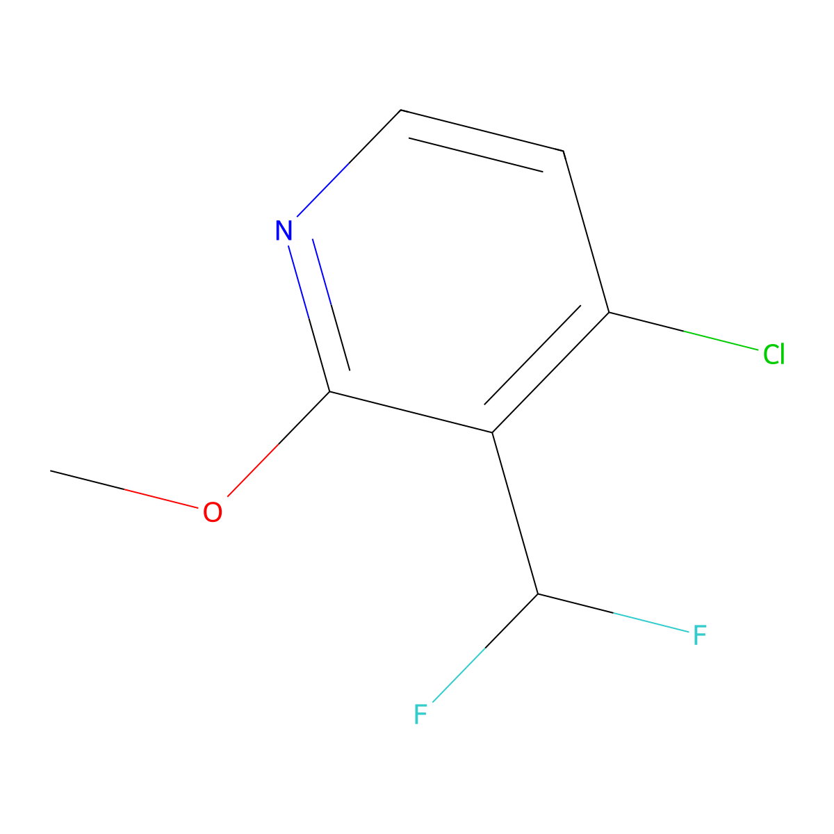 4-Chloro-3-(difluoromethyl)-2-methoxypyridine molecular structure, CAS 1806760-89-3