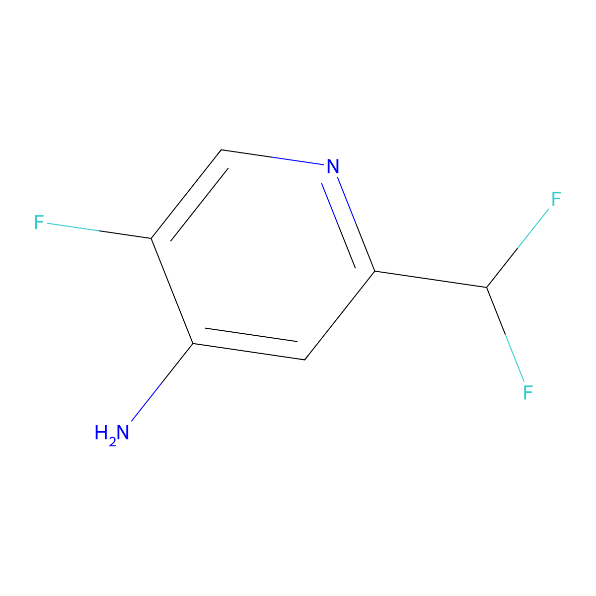2-(Difluoromethyl)-5-fluoropyridin-4-amine molecular structure, CAS 1806762-07-1