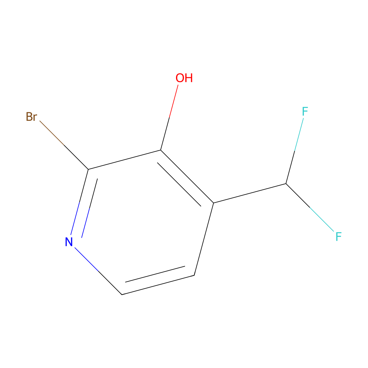 2-Bromo-4-(difluoromethyl)pyridin-3-ol molecular structure, CAS 1806763-87-0