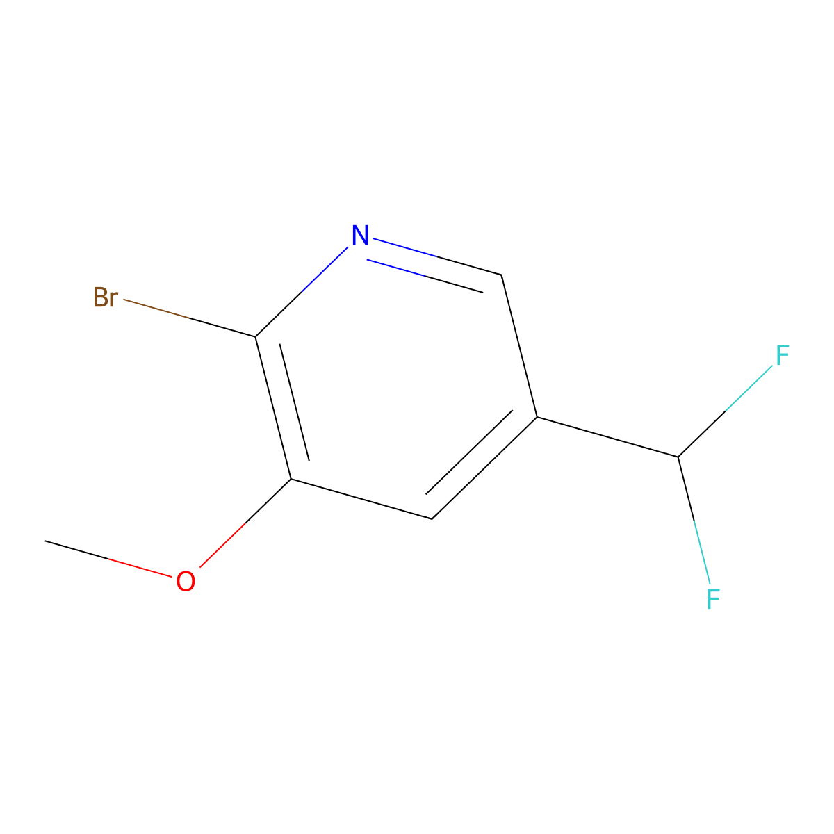 2-Bromo-5-(difluoromethyl)-3-methoxypyridine molecular structure, CAS 1806764-15-7