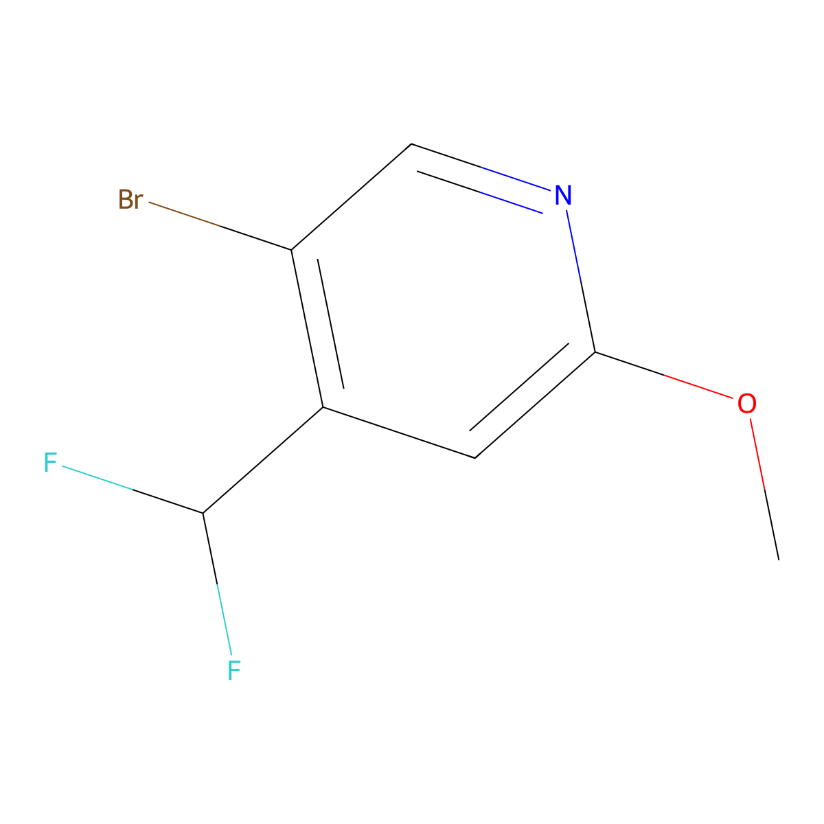 5-Bromo-4-(difluoromethyl)-2-methoxypyridine molecular structure, CAS 1806764-22-6