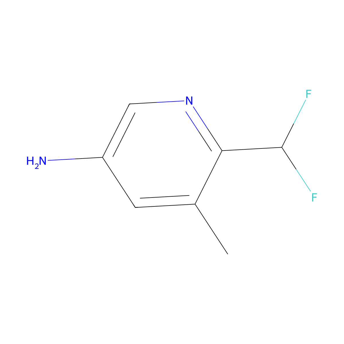 6-(Difluoromethyl)-5-methylpyridin-3-amine molecular structure, CAS 1806766-70-0