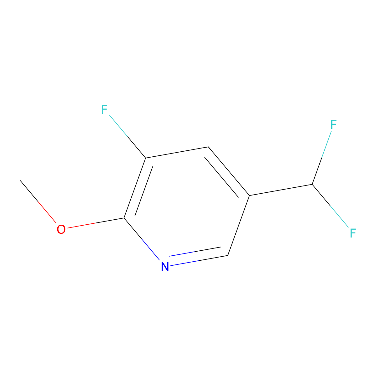 5-(Difluoromethyl)-3-fluoro-2-methoxypyridine molecular structure, CAS 1806768-69-3