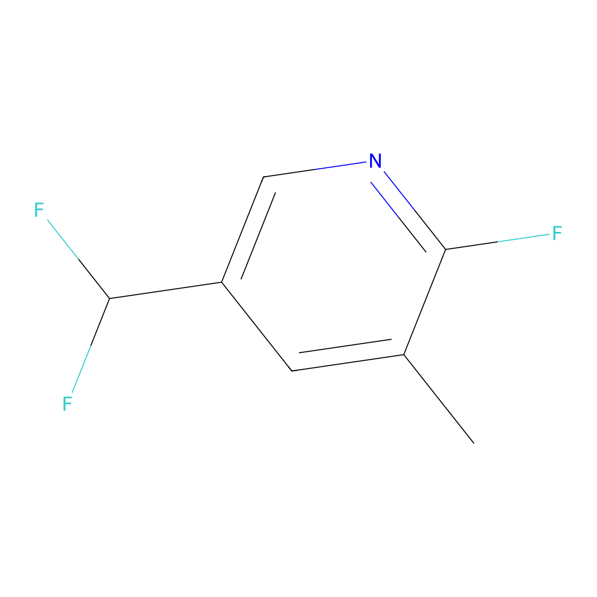 5-(Difluoromethyl)-2-fluoro-3-methylpyridine molecular structure, CAS 1806769-05-0