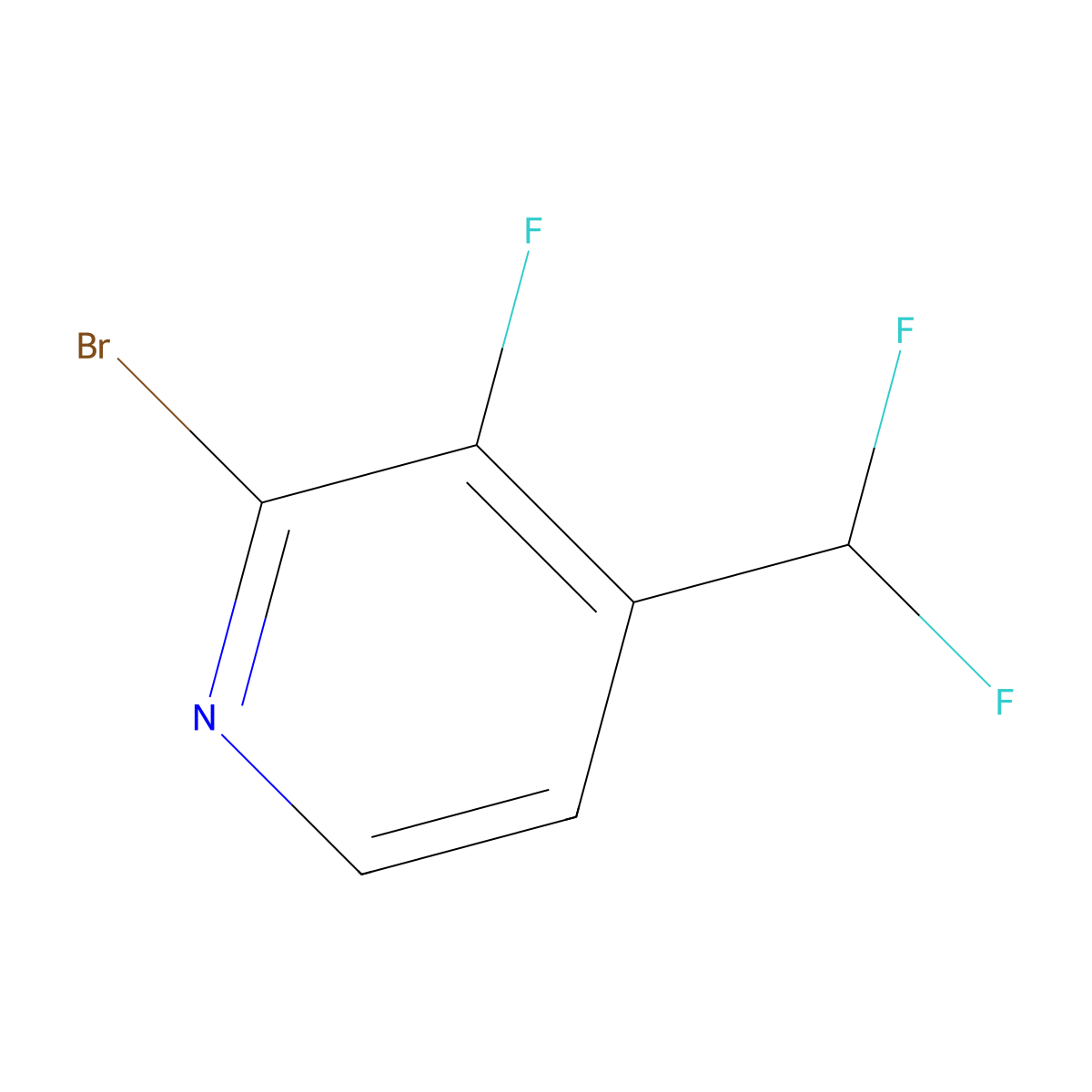 2-Bromo-3-fluoro-4-(difluoromethyl)pyridine molecular structure, CAS 1806770-16-0