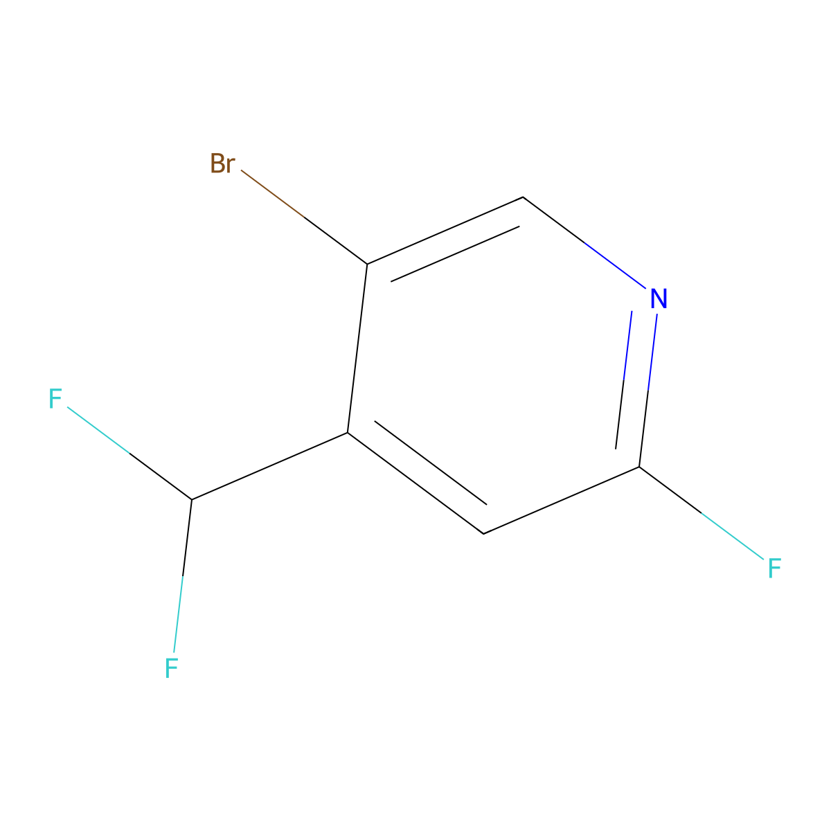 5-Bromo-4-(difluoromethyl)-2-fluoropyridine molecular structure, CAS 1806770-18-2