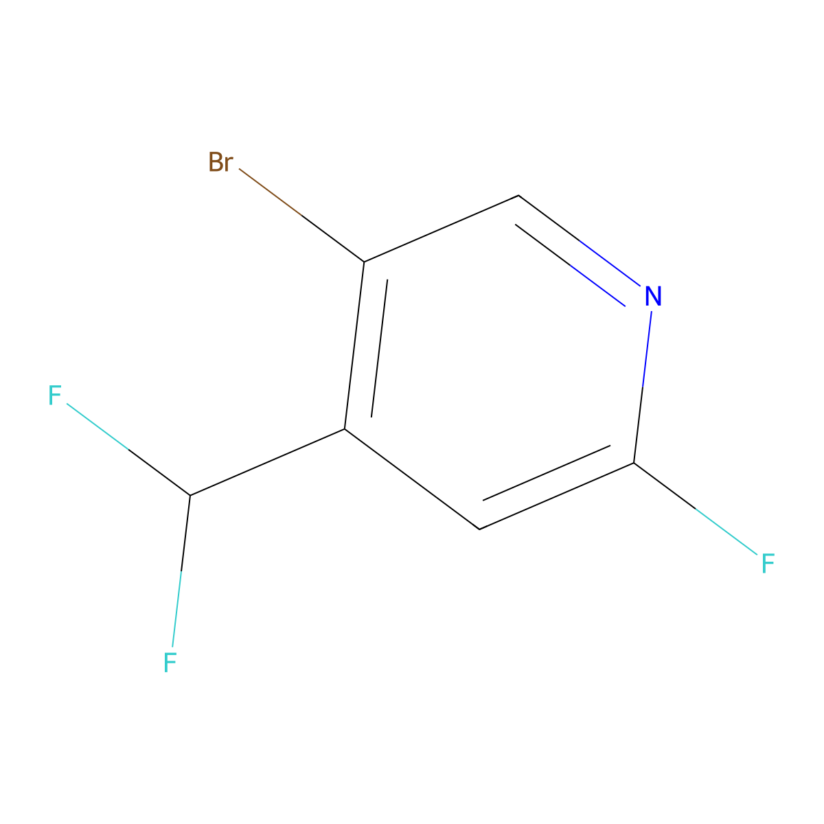 5-Bromo-4-(difluoromethyl)-2-fluoropyridine molecular structure, CAS 1806770-18-2