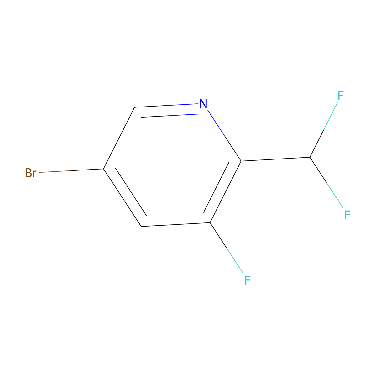 5-Bromo-2-(difluoromethyl)-3-fluoropyridine molecular structure, CAS 1806770-23-9