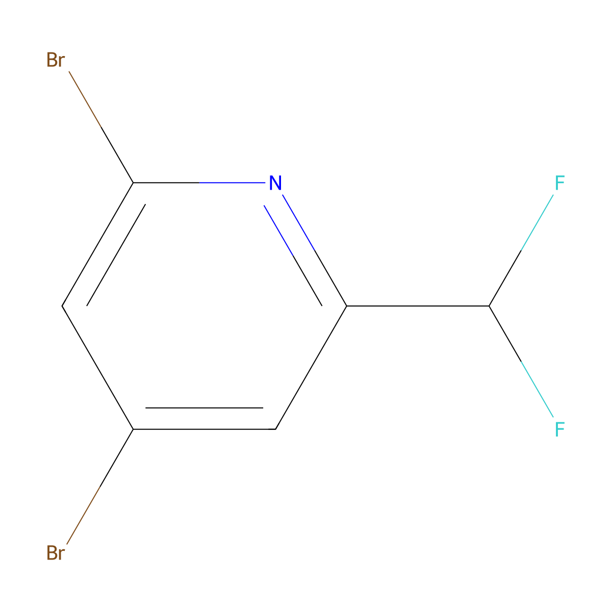 2,4-Dibromo-6-(difluoromethyl)pyridine molecular structure, CAS 1806773-10-3