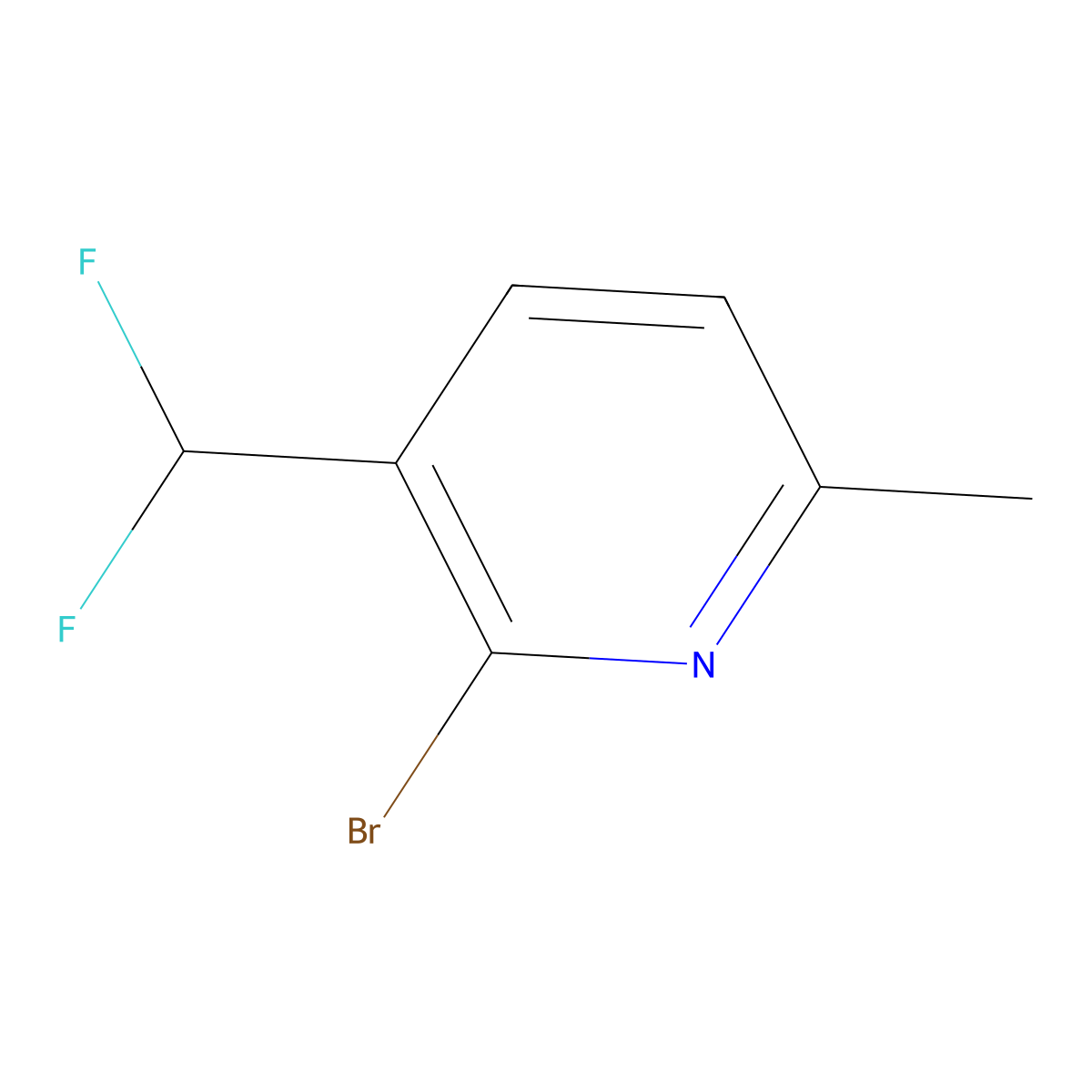 2-Bromo-3-(difluoromethyl)-6-methylpyridine molecular structure, CAS 1806777-73-0