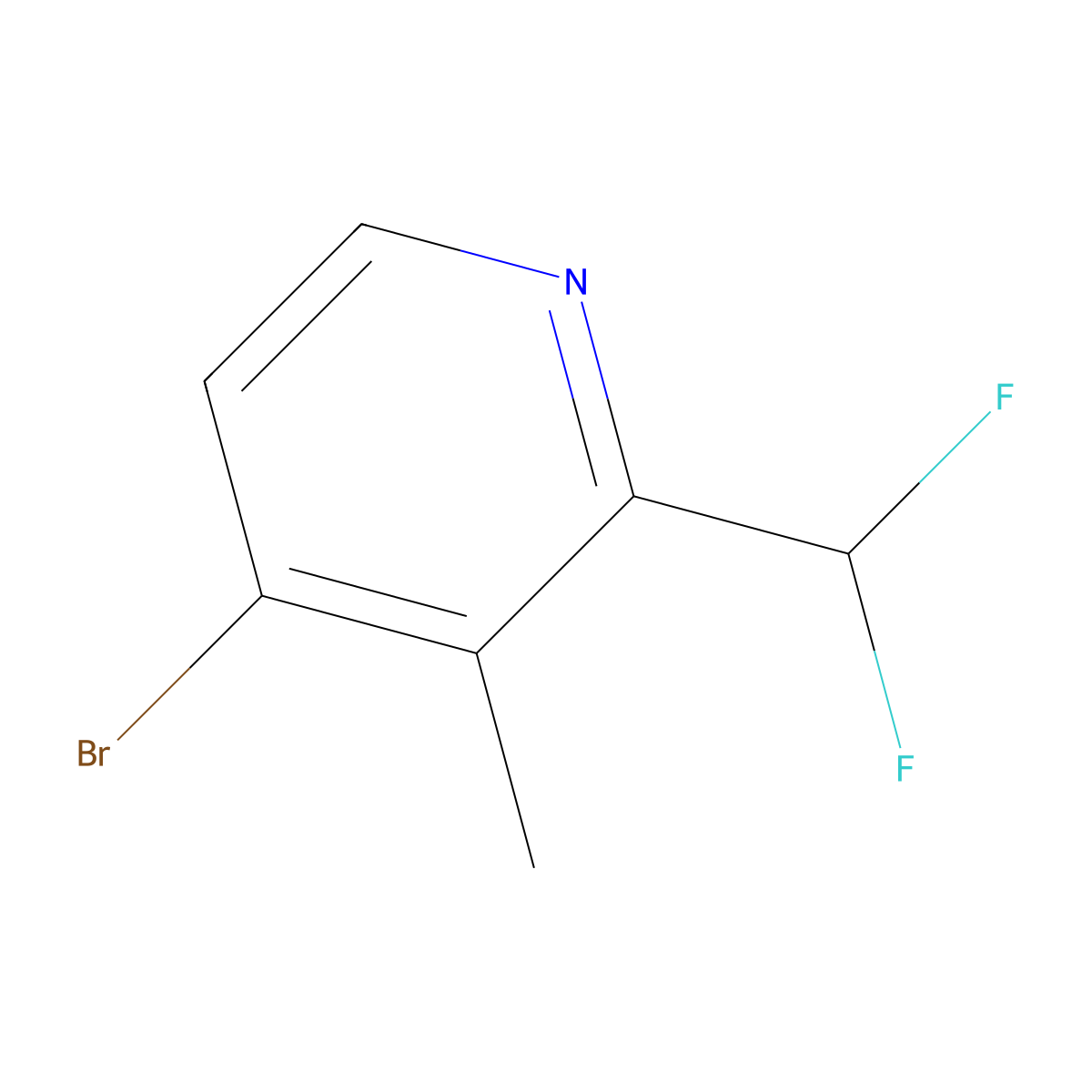 4-Bromo-2-(difluoromethyl)-3-methylpyridine molecular structure, CAS 1806777-93-4