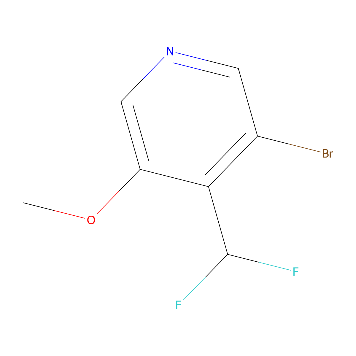 3-Bromo-4-(difluoromethyl)-5-methoxypyridine molecular structure, CAS 1806778-13-1