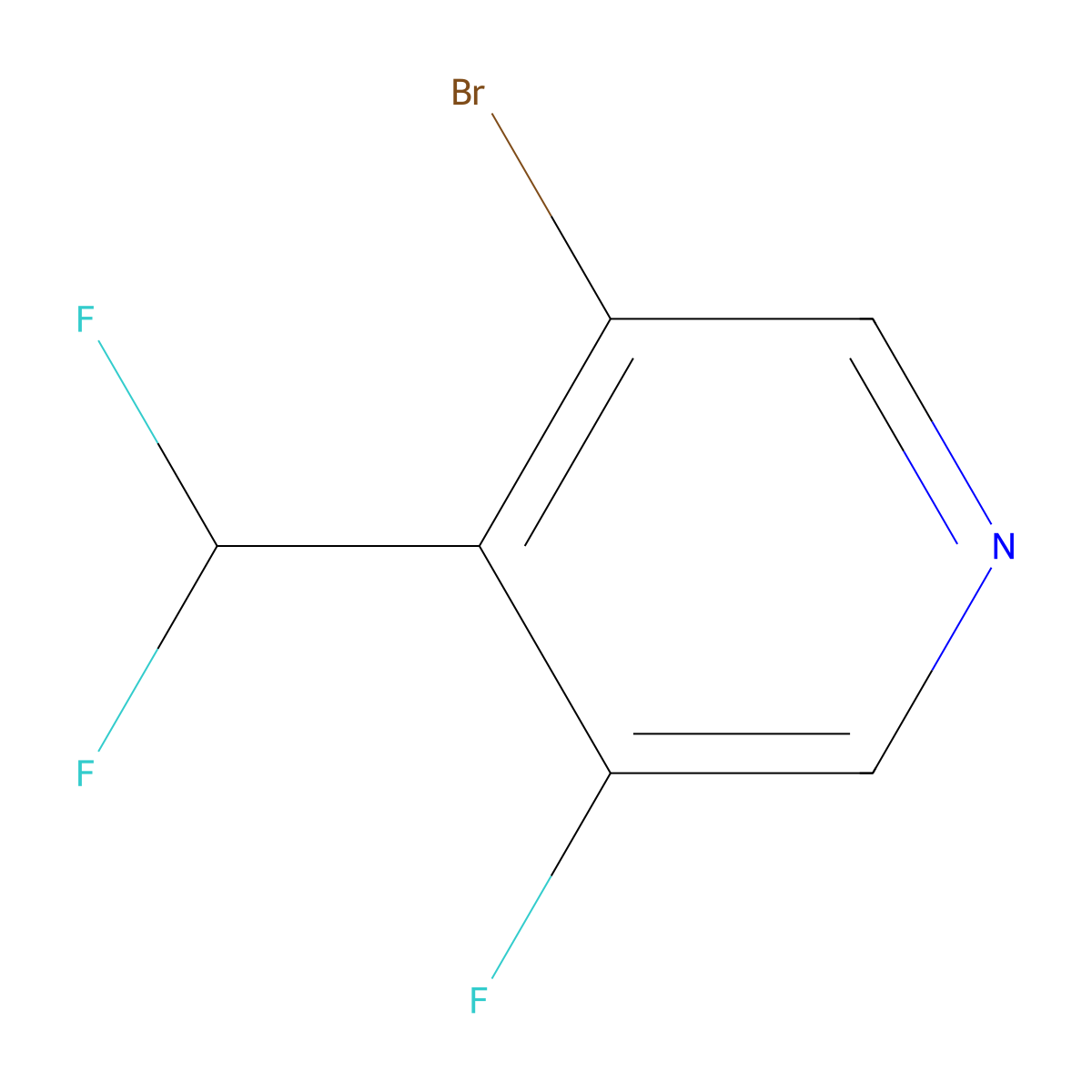 3-Bromo-4-(difluoromethyl)-5-fluoropyridine molecular structure, CAS 1806781-40-7