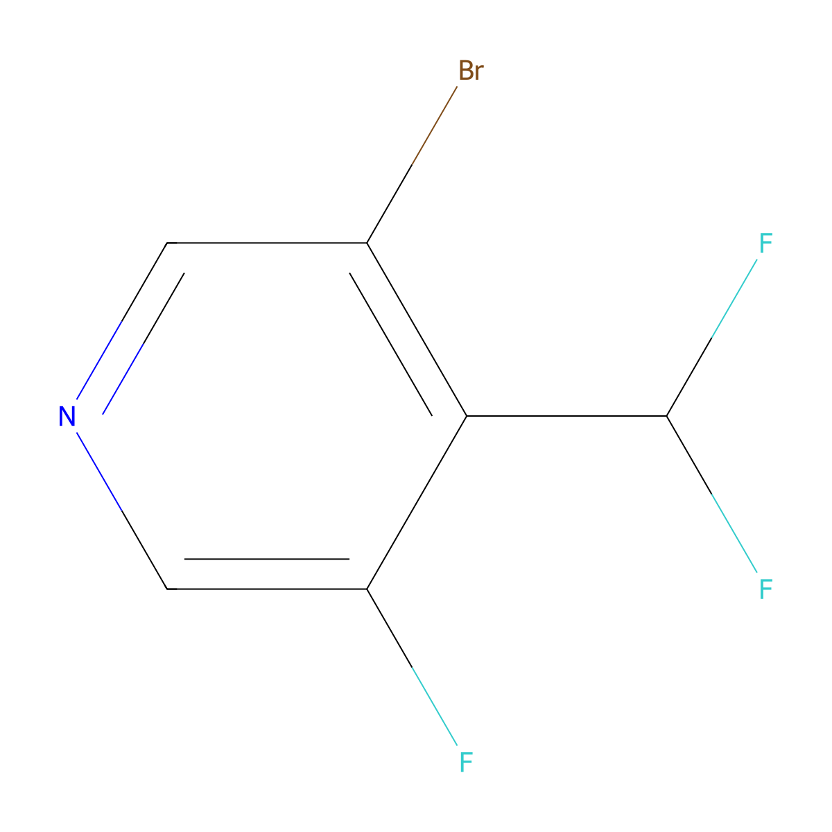 3-Bromo-4-(difluoromethyl)-5-fluoropyridine molecular structure, CAS 1806781-40-7