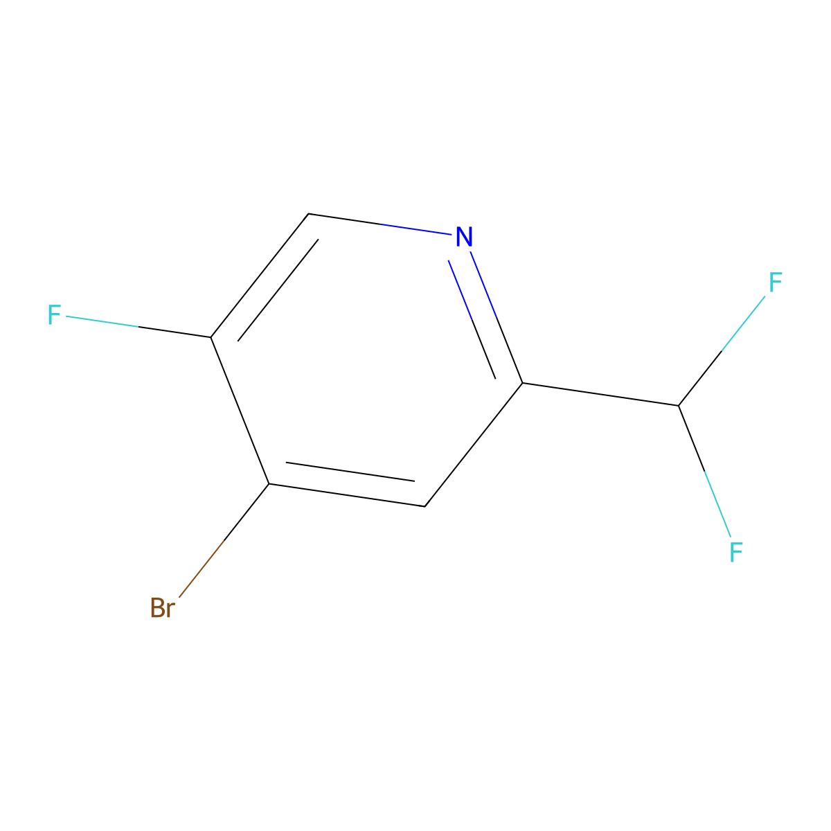 4-Bromo-2-(difluoromethyl)-5-fluoropyridine molecular structure, CAS 1806781-44-1