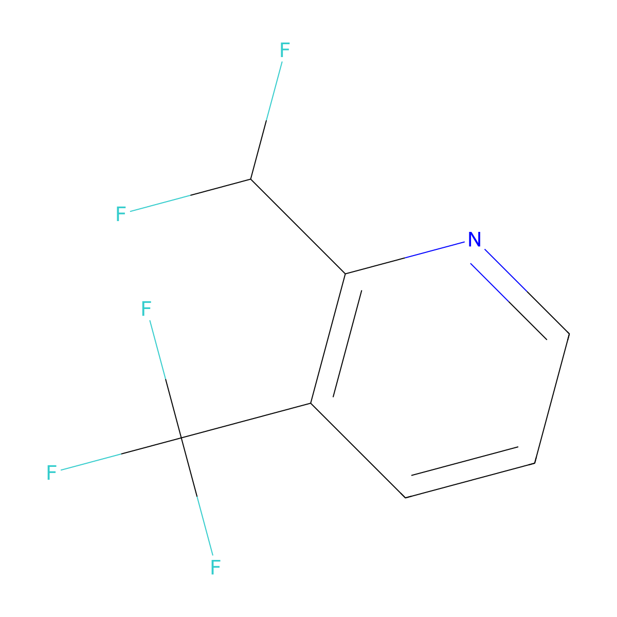 2-(Difluoromethyl)-3-(trifluoromethyl)pyridine molecular structure, CAS 1806784-24-6